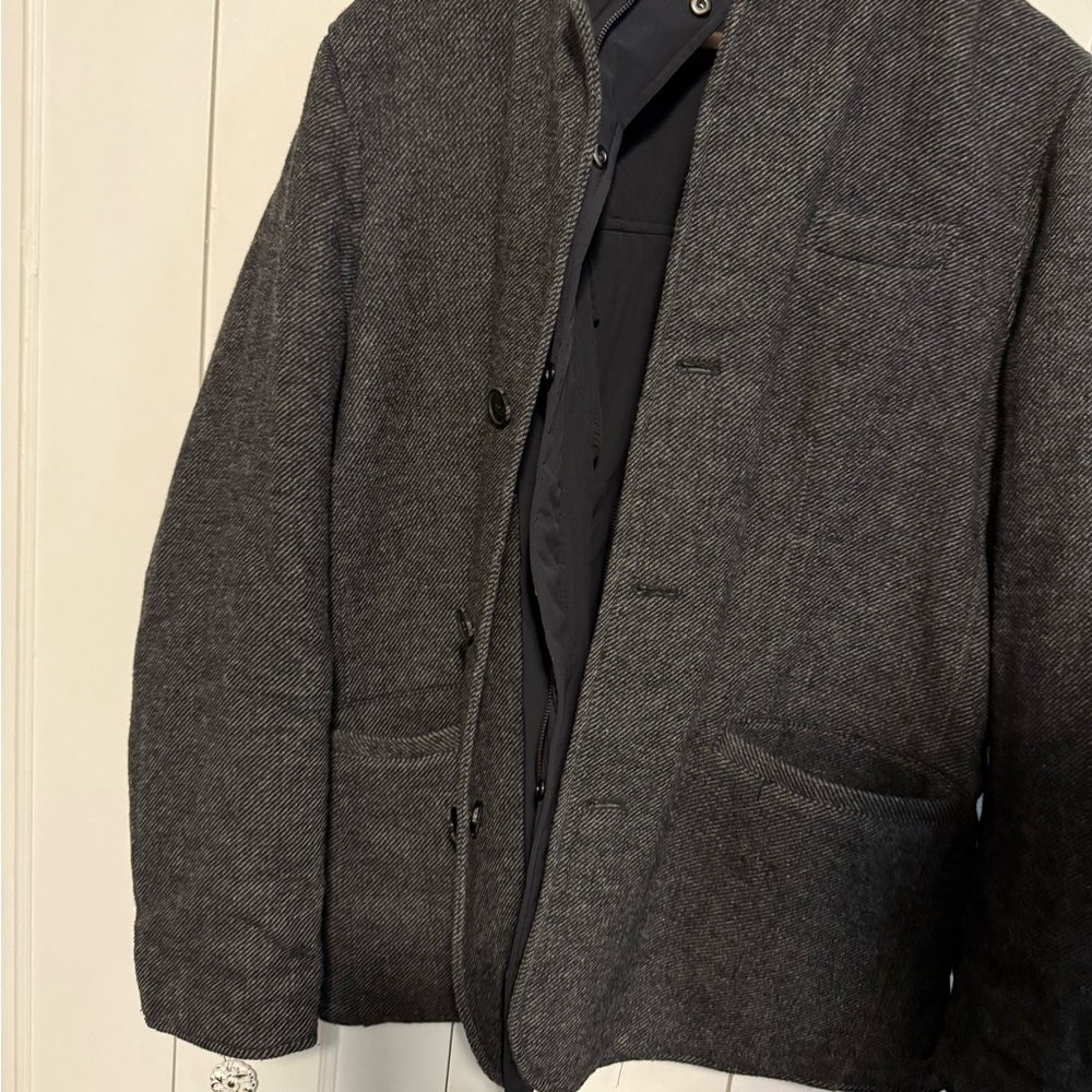 Tumi reversible Men's Charcoal Herringbone Jacket